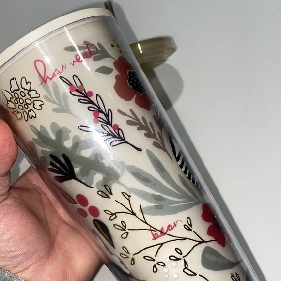 Starbucks Harvest‎ tumbler 2014 floral lid & straw included - Picture 6 of 8